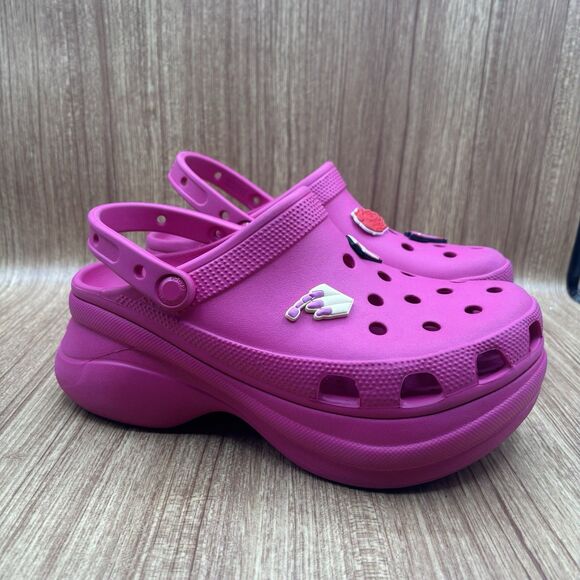 Crocs CLASSIC BAE PLATFORM CLOGS Pink Shoes - Women Size 9 - Iconic Comfort - Picture 1 of 7